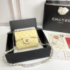 Chanel cf Square Fat 1115 sheepskin leather yellow size: 18*14*7cm
