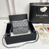 Chanel cf Square Fat 1115 sheepskin leather grey size: 18*14*7cm
