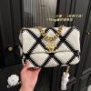 Chanel sheepskin embroidery argyle Crossbody handbag 1160 size:26cm