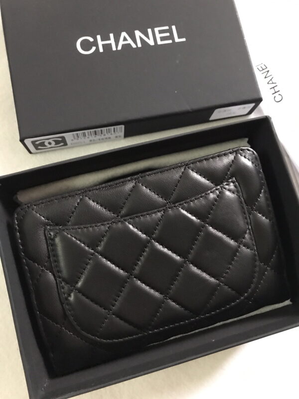 Chanel sheepskin wallet with gold and sliver hardware 50073 size: 15*10cm
