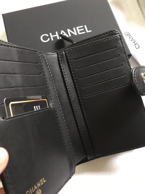 Chanel sheepskin wallet with gold and sliver hardware 50073 size: 15*10cm