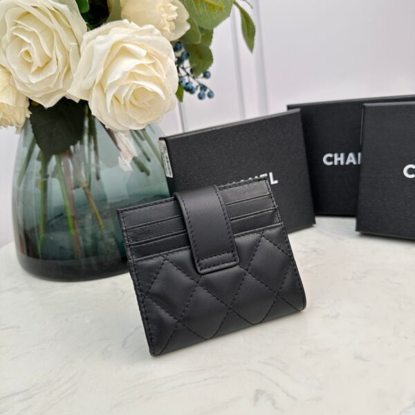 2 Chanel leather short card bag with gold and sliver hardware 609 size: 12*9cm