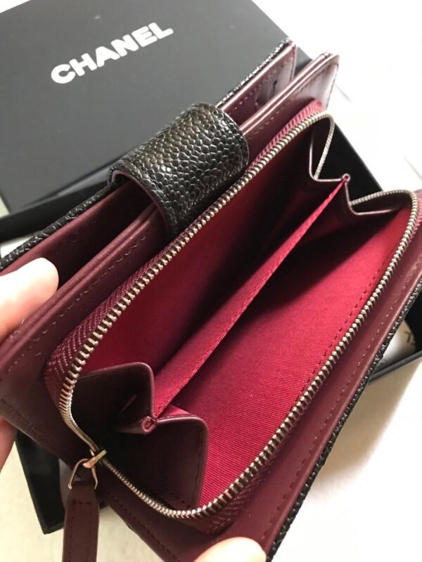 Chanel sheepskin wallet with gold and sliver hardware 50073 size: 15*10cm