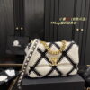 Chanel sheepskin embroidery argyle Crossbody handbag 1160 size:26cm