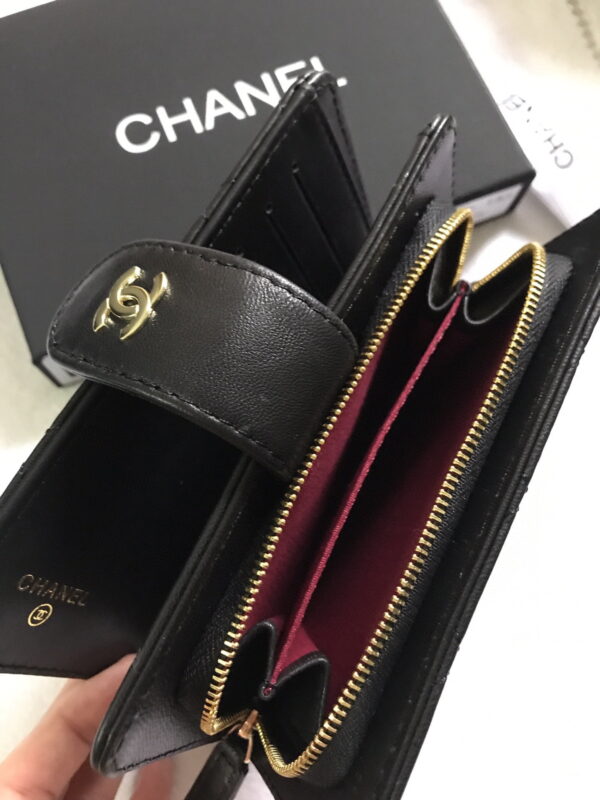 Chanel sheepskin wallet with gold and sliver hardware 50073 size: 15*10cm
