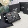 3 Chanel leather short card bag with gold and sliver hardware 609 size: 12*9cm