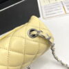 Chanel cf Square Fat 1115 sheepskin leather yellow size: 18*14*7cm