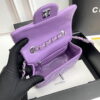 Chanel cf Square Fat 1115 sheepskin leather purple size: 18*14*7cm