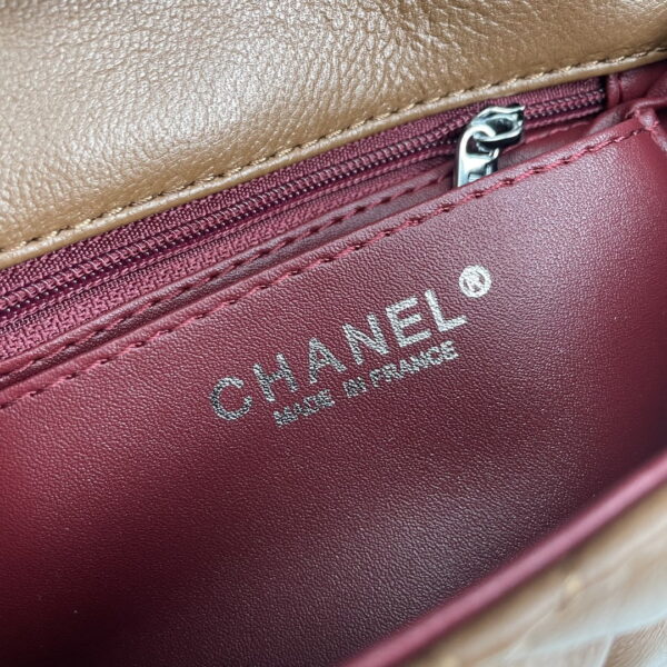 Chanel cf Square Fat 1115 sheepskin leather orange size: 18*14*7cm