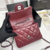 Chanel cf Square Fat 1115 sheepskin leather red size: 18*14*7cm