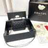 Chanel Black Horse Kelly Lichee cowhide long handle bag 9100 black size:19*10*4.5cm