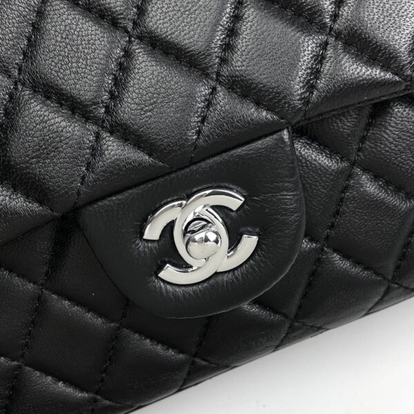 Chanel cf Square Fat 1115 sheepskin leather black size: 18*14*7cm