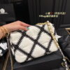 Chanel sheepskin embroidery argyle Crossbody handbag 1160 size:26cm