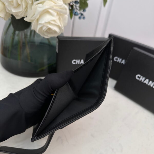 6 Chanel leather short card bag with gold and sliver hardware 609 size: 12*9cm