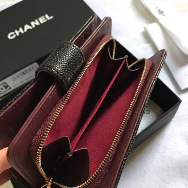 Chanel sheepskin wallet with gold and sliver hardware 50073 size: 15*10cm