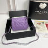 Chanel cf Square Fat 1115 sheepskin leather purple size: 18*14*7cm