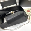 Chanel Black Horse Kelly Lichee cowhide long handle bag 9100 black size:19*10*4.5cm