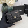 8 Chanel leather short card bag with gold and sliver hardware 609 size: 12*9cm