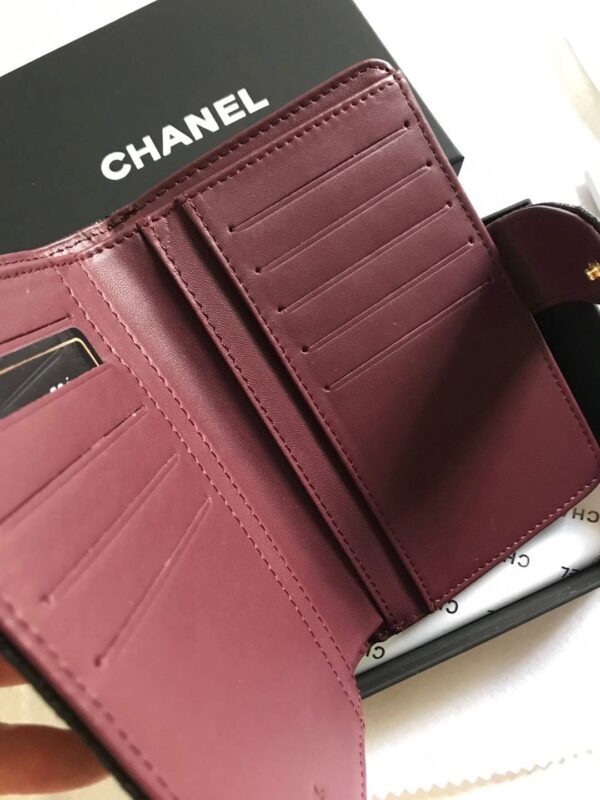 Chanel sheepskin wallet with gold and sliver hardware 50073 size: 15*10cm