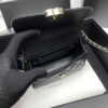 Chanel Black Horse Kelly Lichee cowhide long handle bag 9100 black size:19*10*4.5cm
