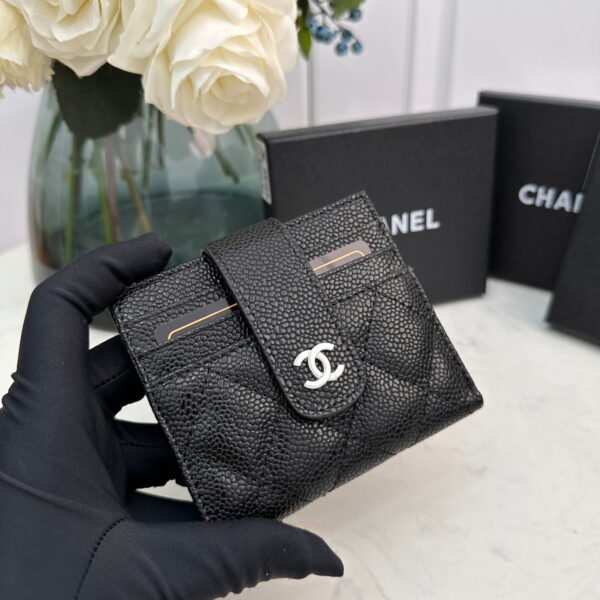 9 Chanel leather short card bag with gold and sliver hardware 609 size: 12*9cm