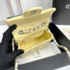 Chanel cf Square Fat 1115 sheepskin leather yellow size: 18*14*7cm