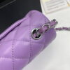Chanel cf Square Fat 1115 sheepskin leather purple size: 18*14*7cm