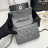Chanel cf Square Fat 1115 sheepskin leather grey size: 18*14*7cm