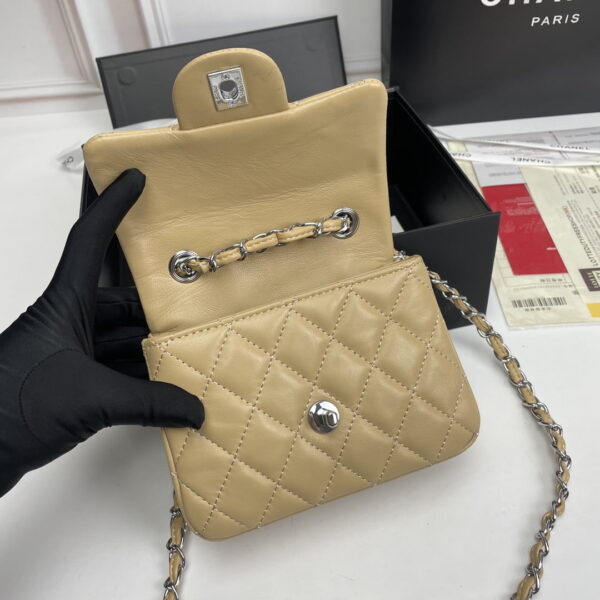 Chanel cf Square Fat 1115 sheepskin leather ginger size: 18*14*7cm