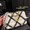 Chanel sheepskin embroidery argyle Crossbody handbag 1160 size:26cm